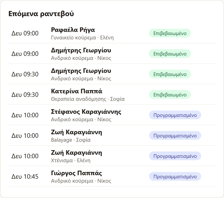 Τα επόμενα ραντεβού